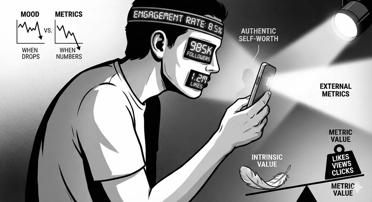 Quantified Self-Worth: Metrics Replace Intrinsic Value. The introduction of the 'like' button in 200