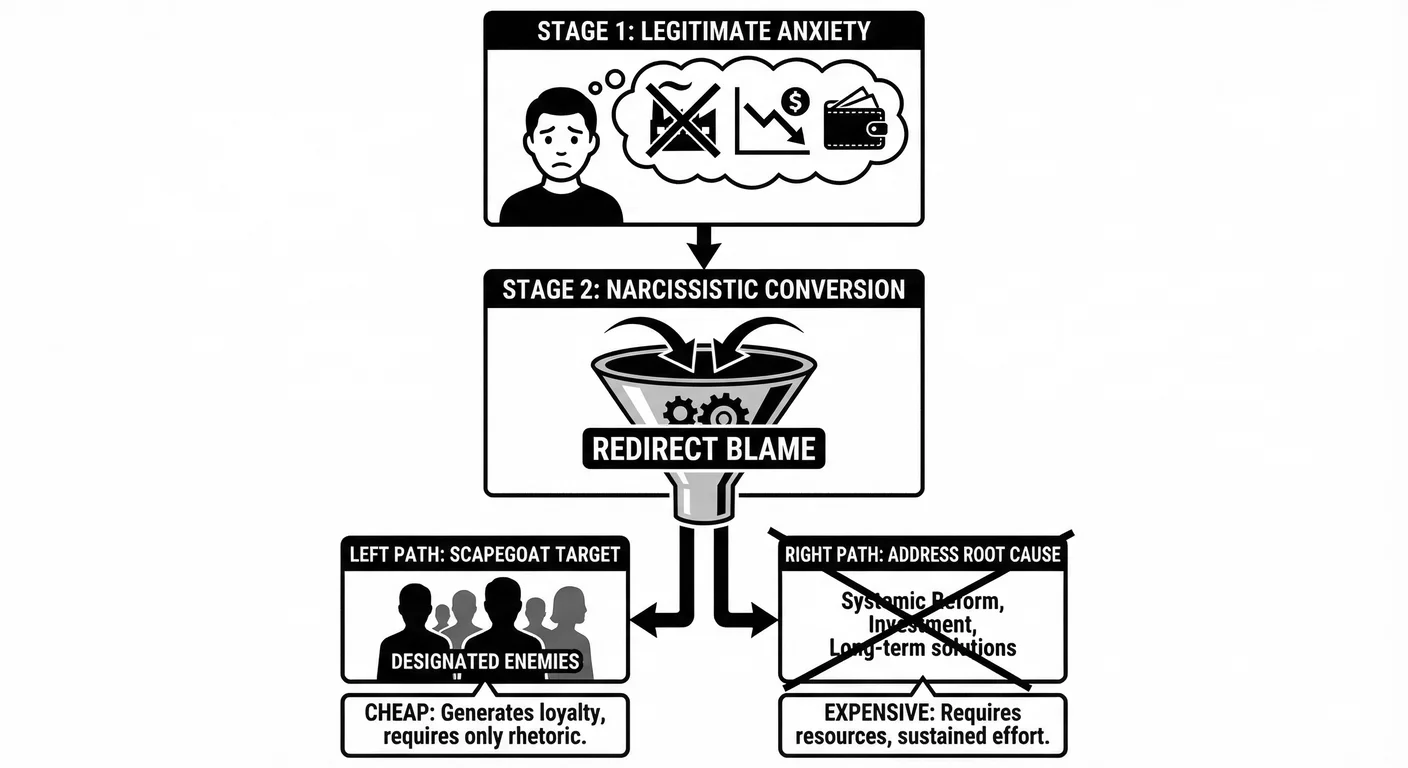 Theft conversion as interpretive framework. Genuine anxieties about economic displacement and identi