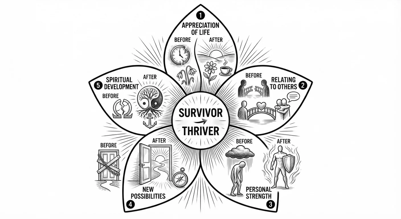 Five domains of post-traumatic growth for narcissistic abuse survivors: appreciation of life, deeper