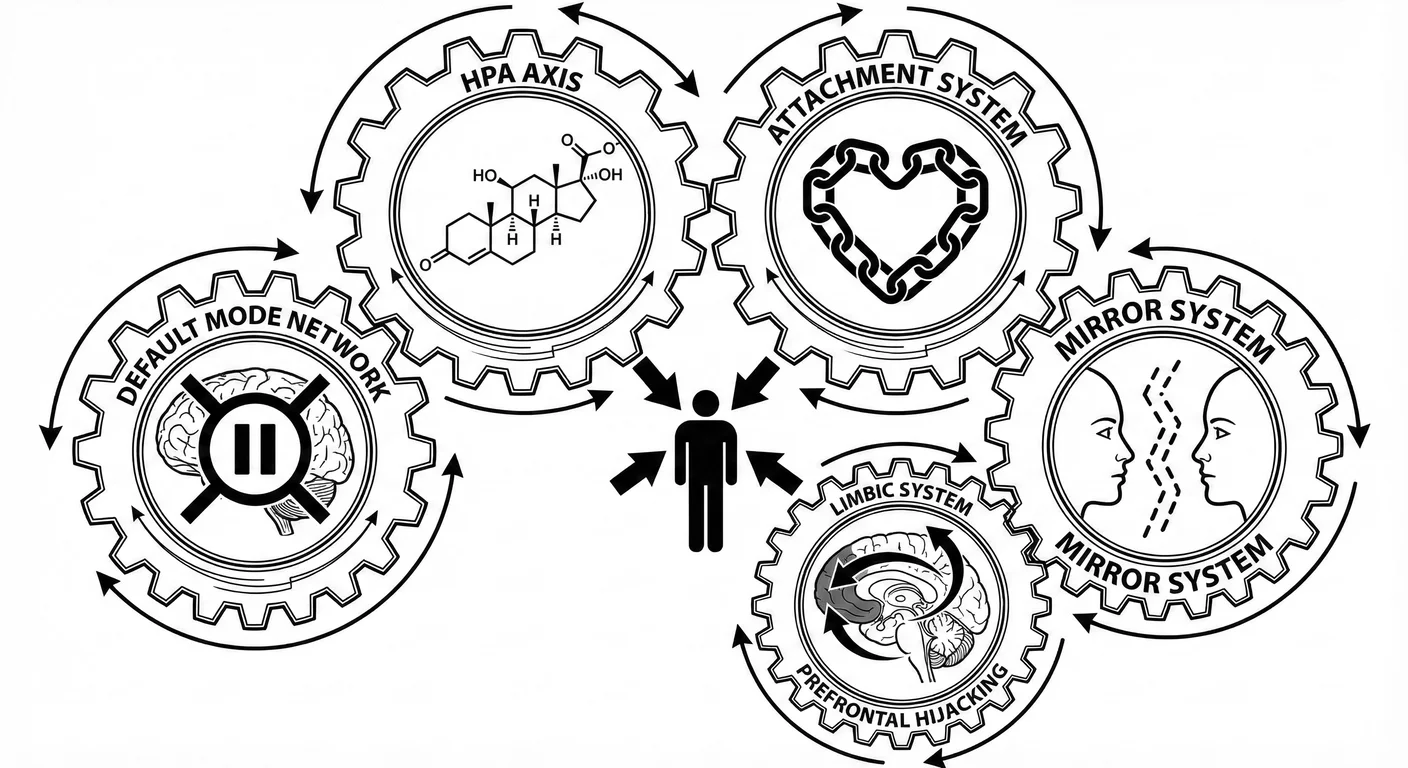 Five Mechanisms of Neural Reshaping. Narcissistic relationships reshape the brain through five inter